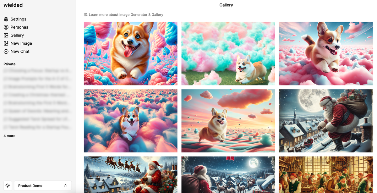 Searching through generated images in gallery